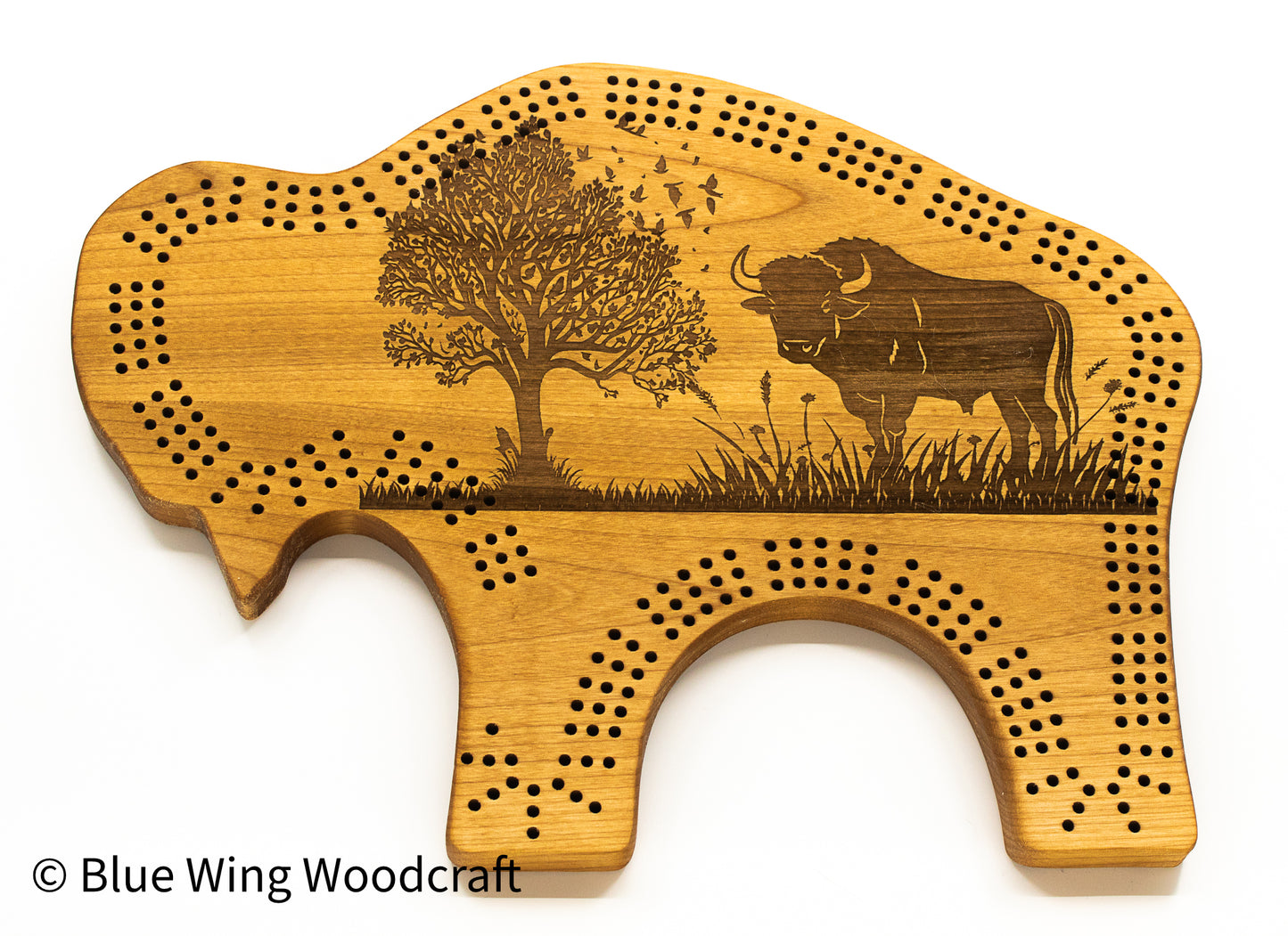 "Wilderness Majesty: The Bison Cribbage Board"