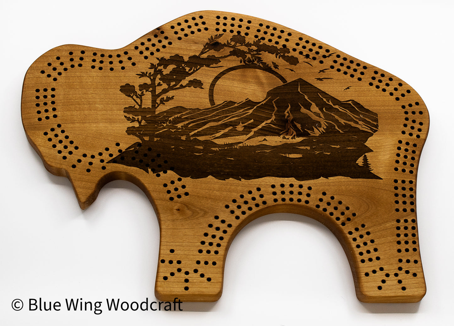 "Wilderness Majesty: The Bison Cribbage Board"