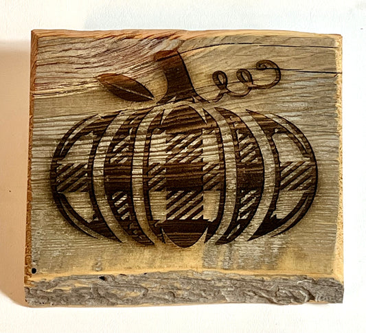 Sign, Buffalo Plaid Pumpkin