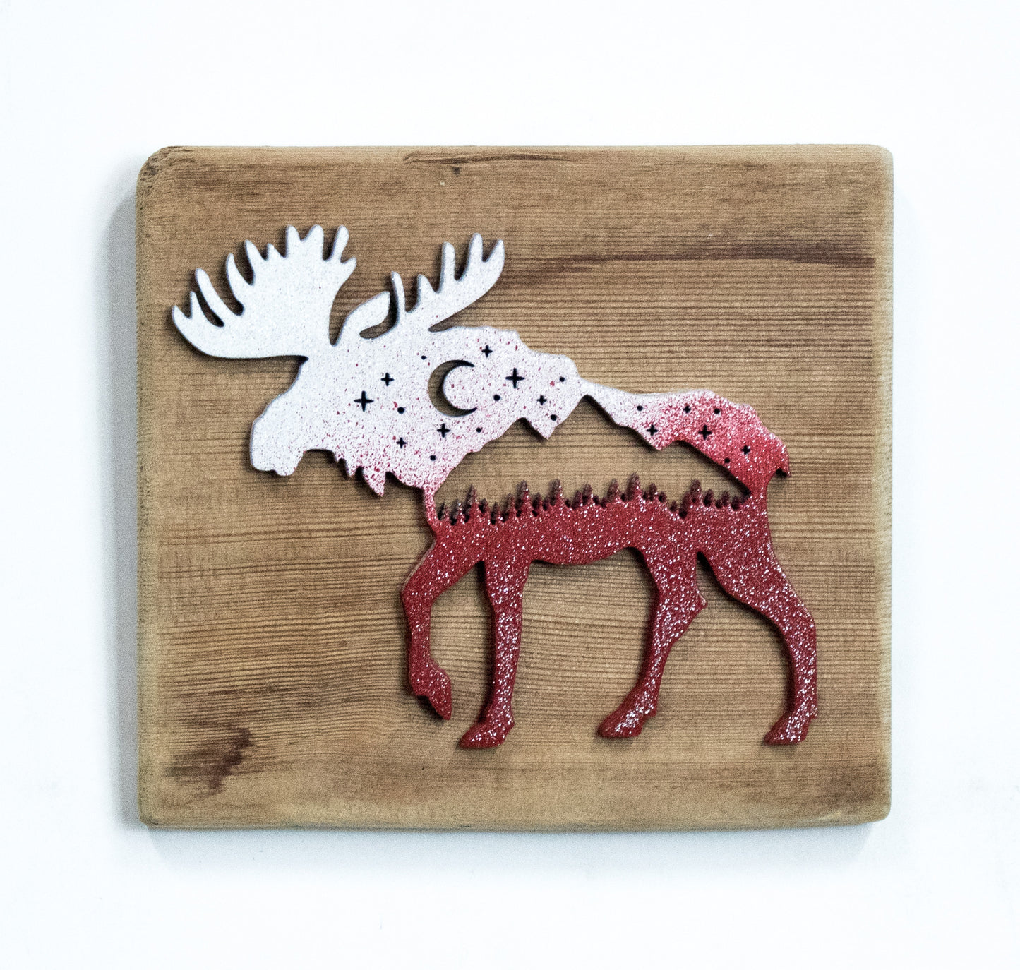 Sign, 3D, Mountain Moose on Barnwood