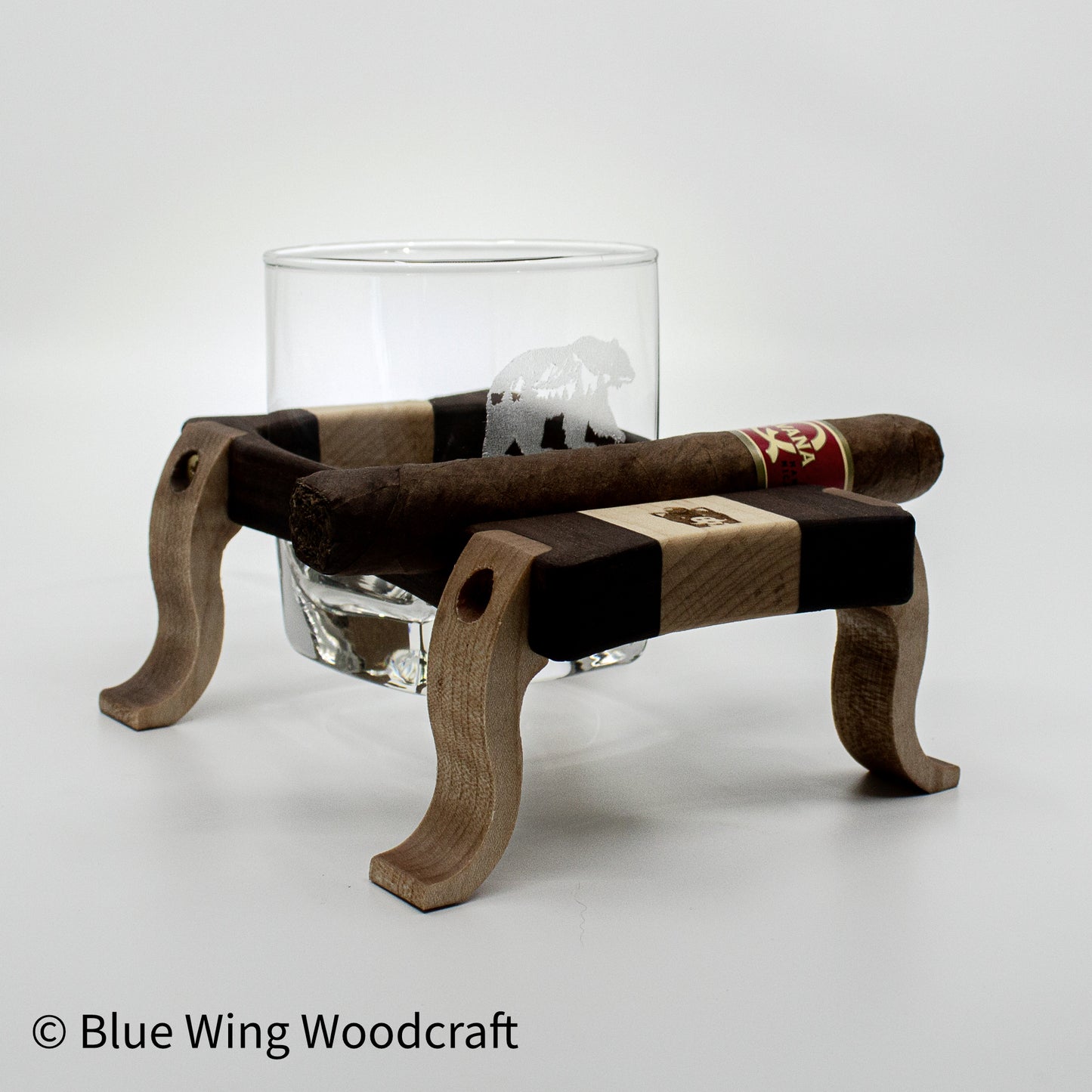 Whiskey Pig® - Square Rocks Flight with Cigar Rest