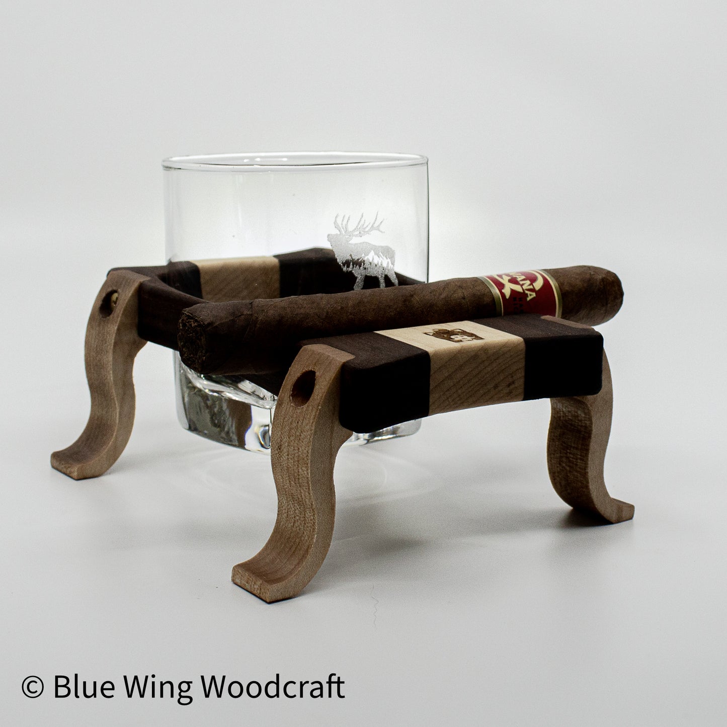 Whiskey Pig® - Square Rocks Flight with Cigar Rest