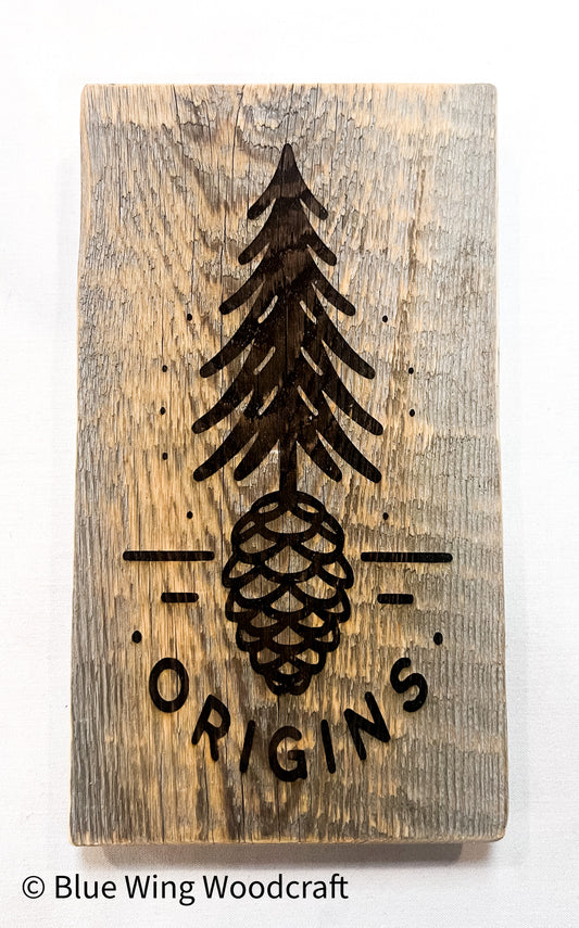 Sign, Origins Pine Tree
