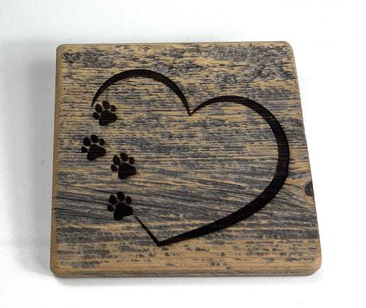 Sign, Heart with Paws