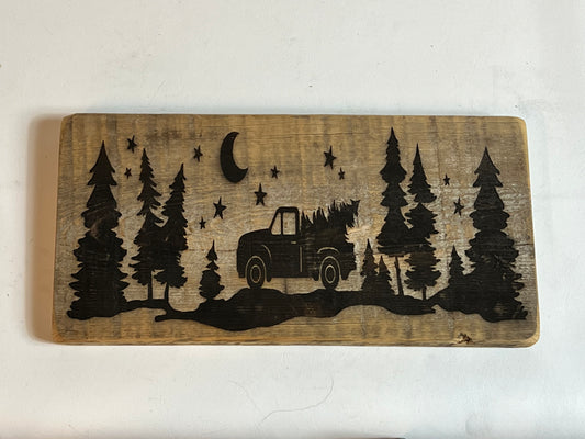 Sign, Truck with Tree