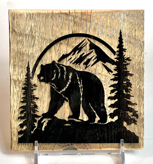 Sign, Tree & Mountain Bear