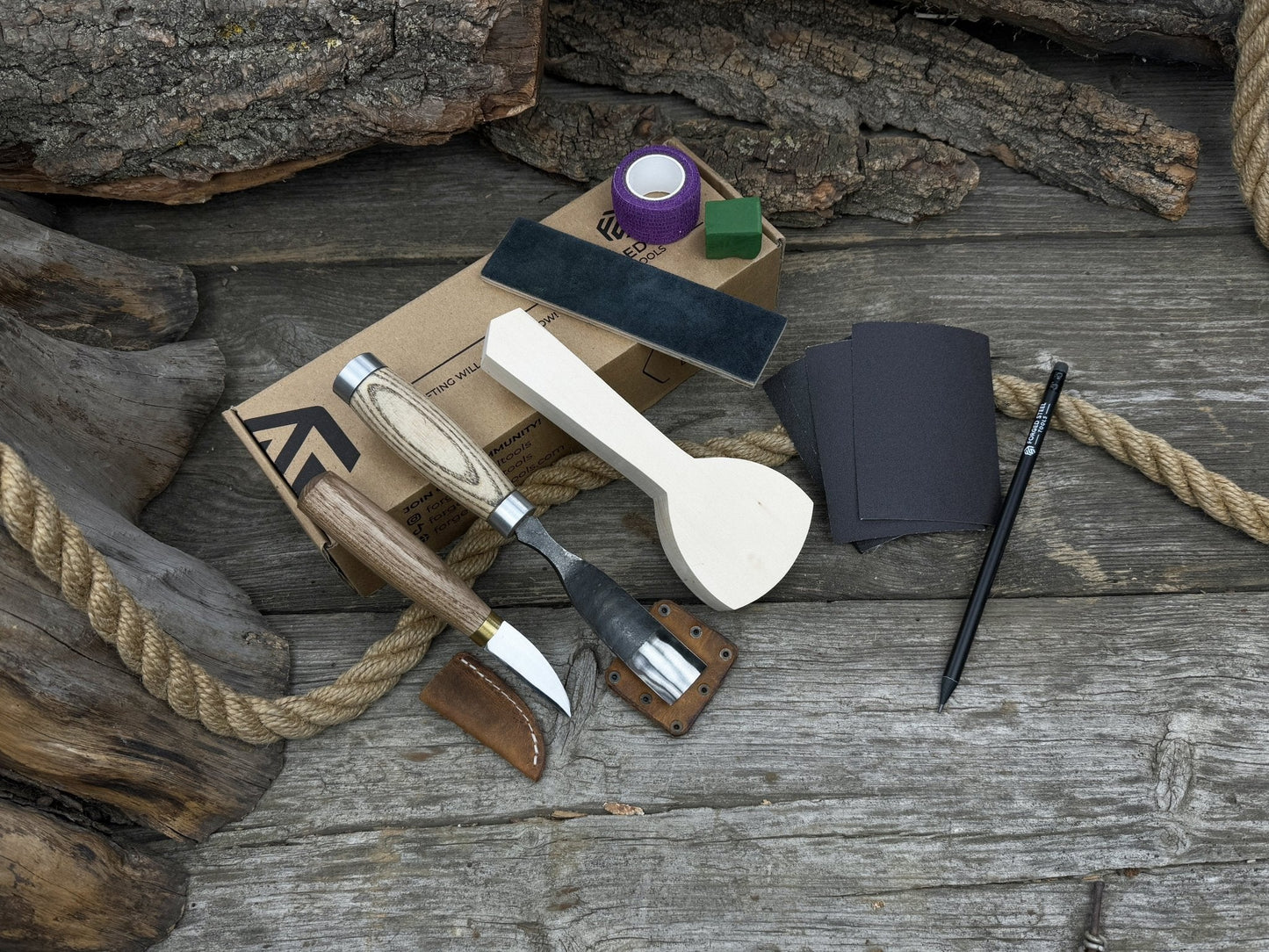 Spoon Carving Kit – All-in-One Whittling Starter Set for Beginners, Adults & Kids